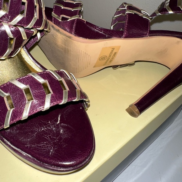 Liliana Purple and gold sandals high heels - Picture 4 of 9